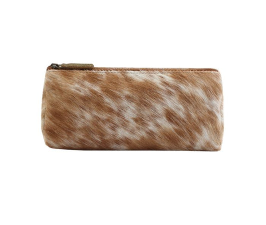 Sandy Leather and Hair-On Multi-Pouch