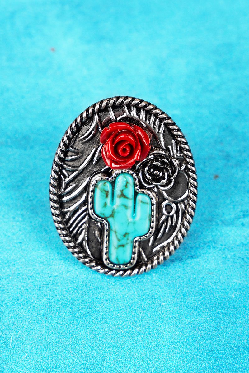 Desert Rose Turquoise Cuff Ring