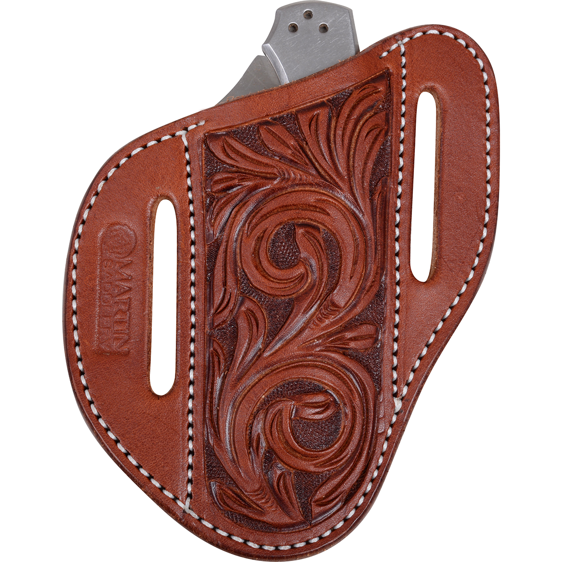 Martin Saddlery Angled Knife Sheath with Floral Tooling