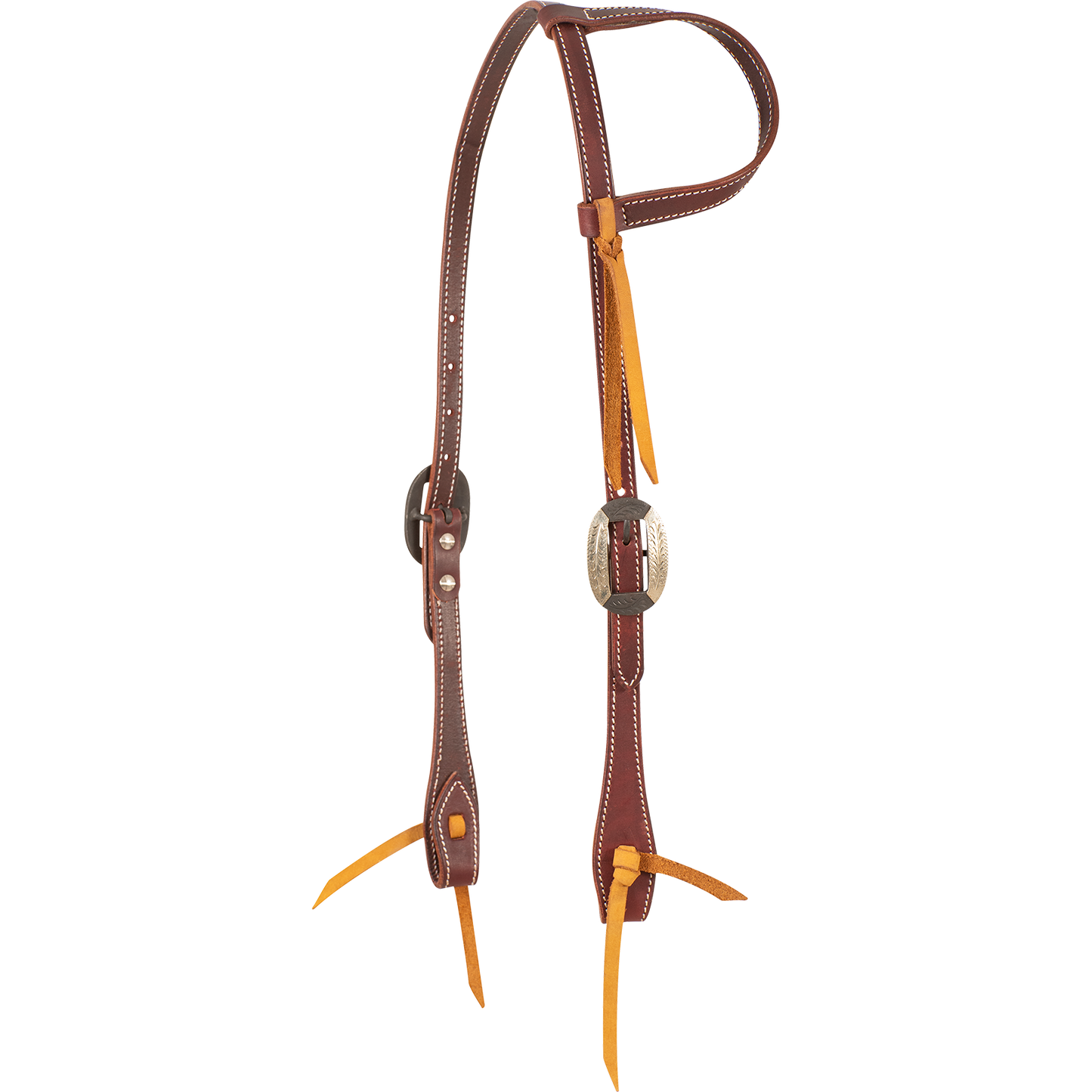 Cashel Slip Ear Stitched Latigo Headstall with Cart Buckles