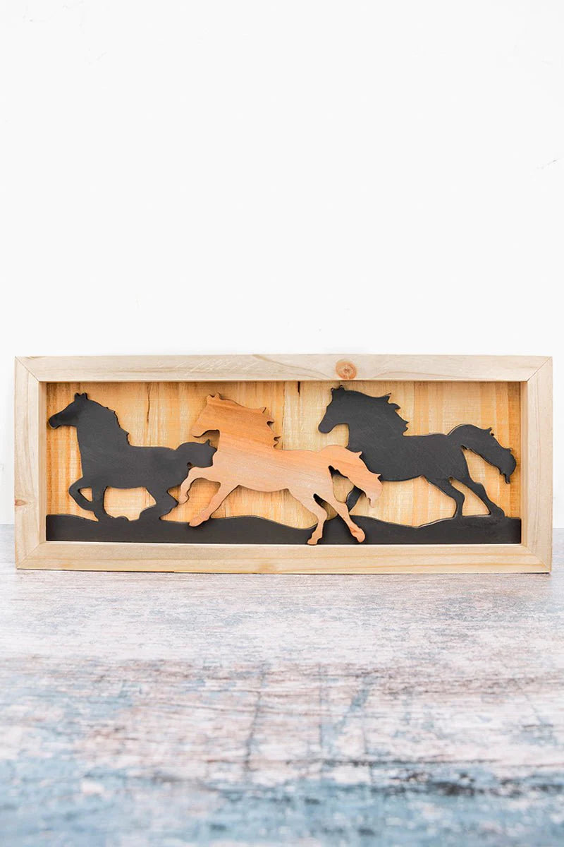 Wild Horses Wood Wall Art