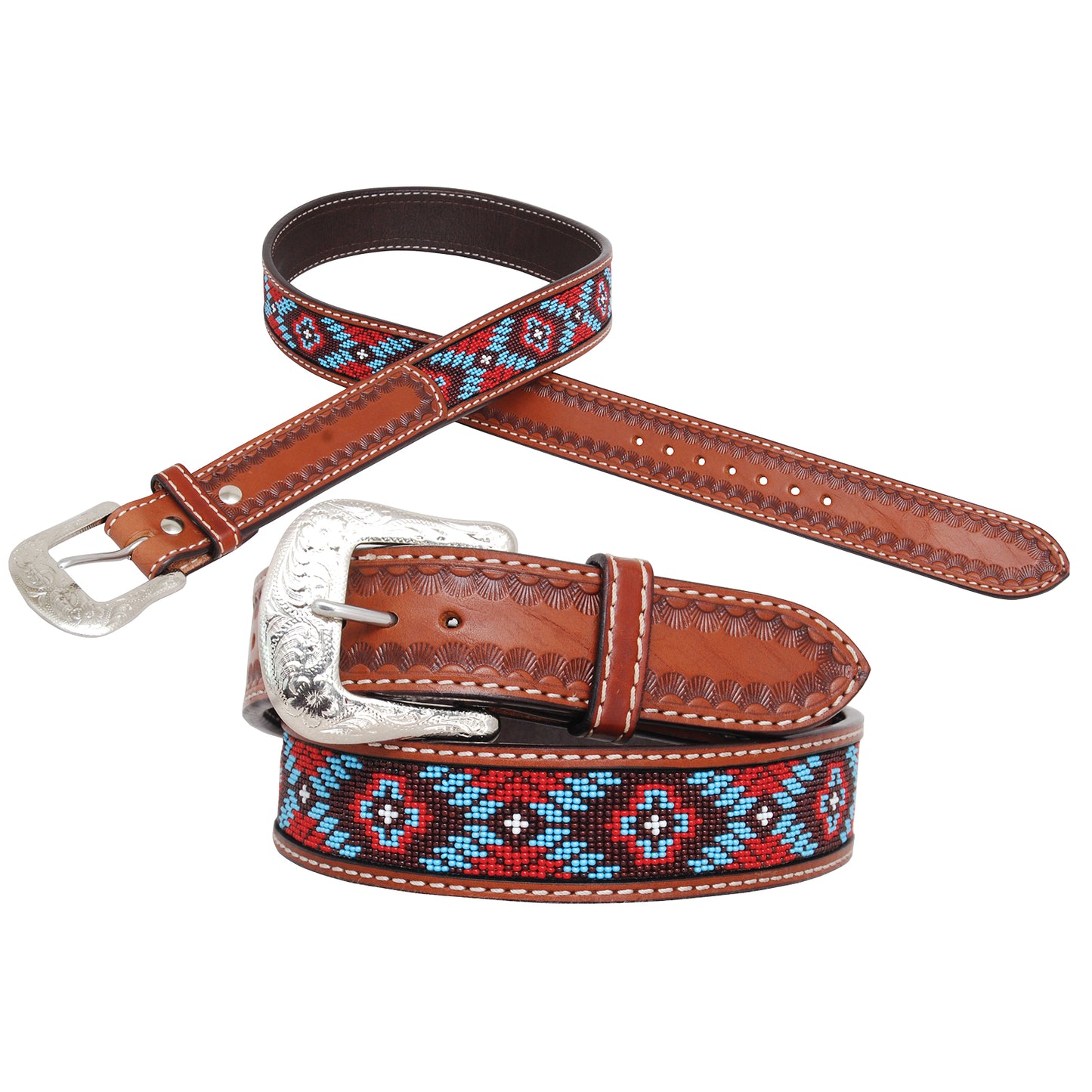 Circle Y Infinity Red Aztec Belt