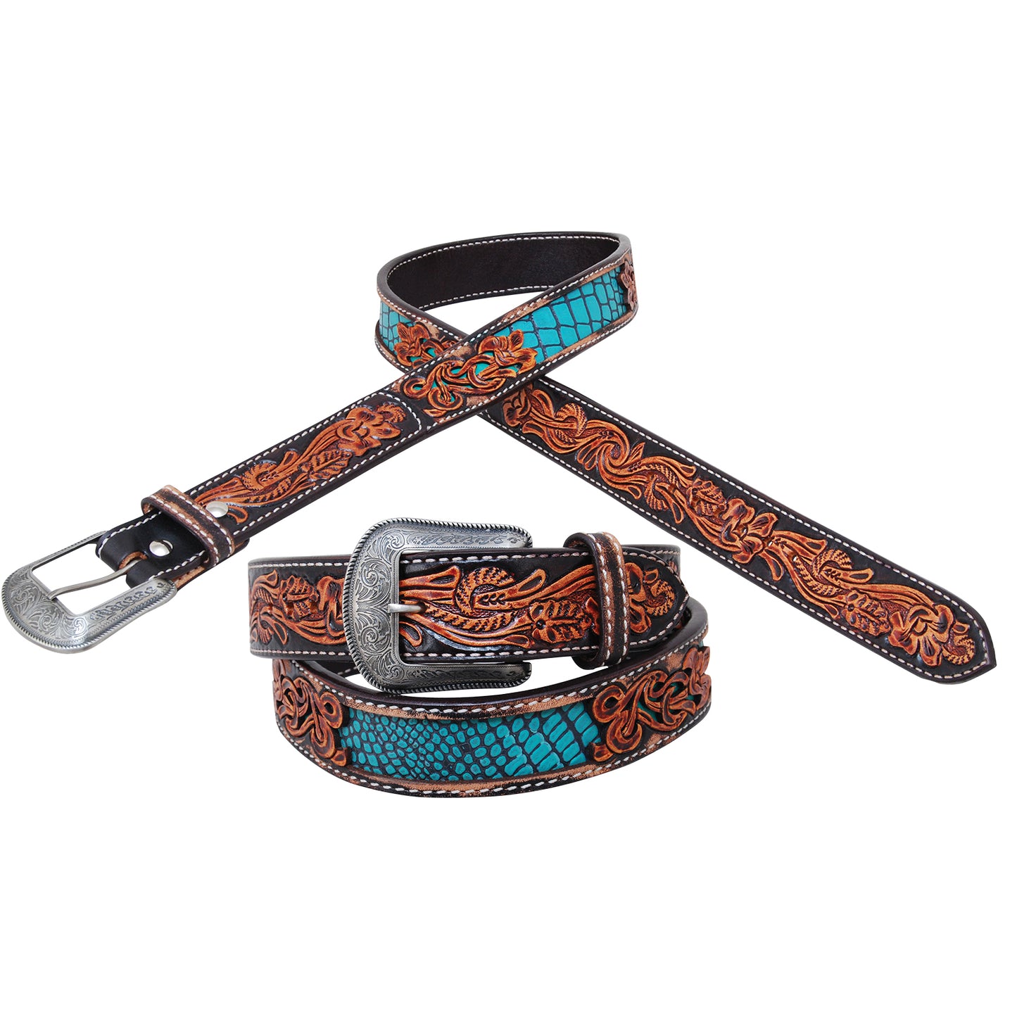 Circle Y Turquoise Gator Belt