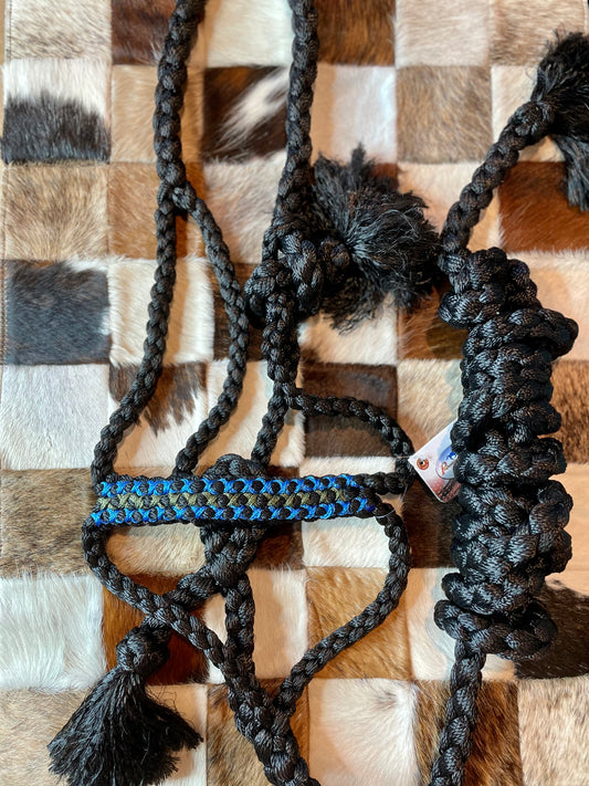 Professional's Choice Woven Nose Cowboy Braided Mule Tape Halters w/ Leads
