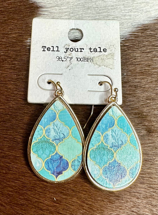 Turquoise Mix Teardrop Earrings