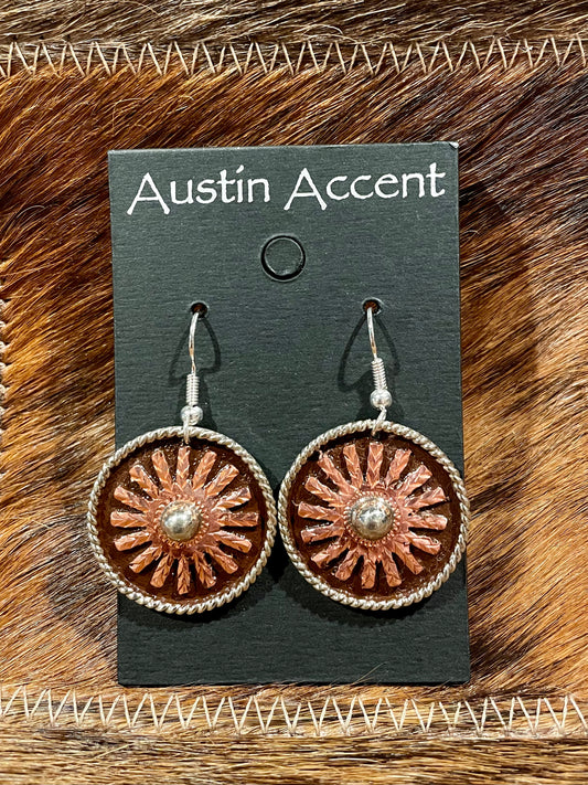 Round Copper Spur Earrings