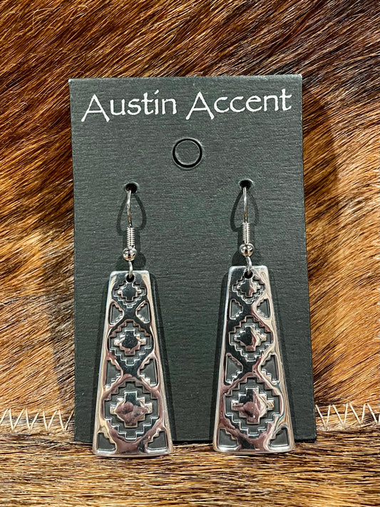 Southwestern Silver Triangle Earrings