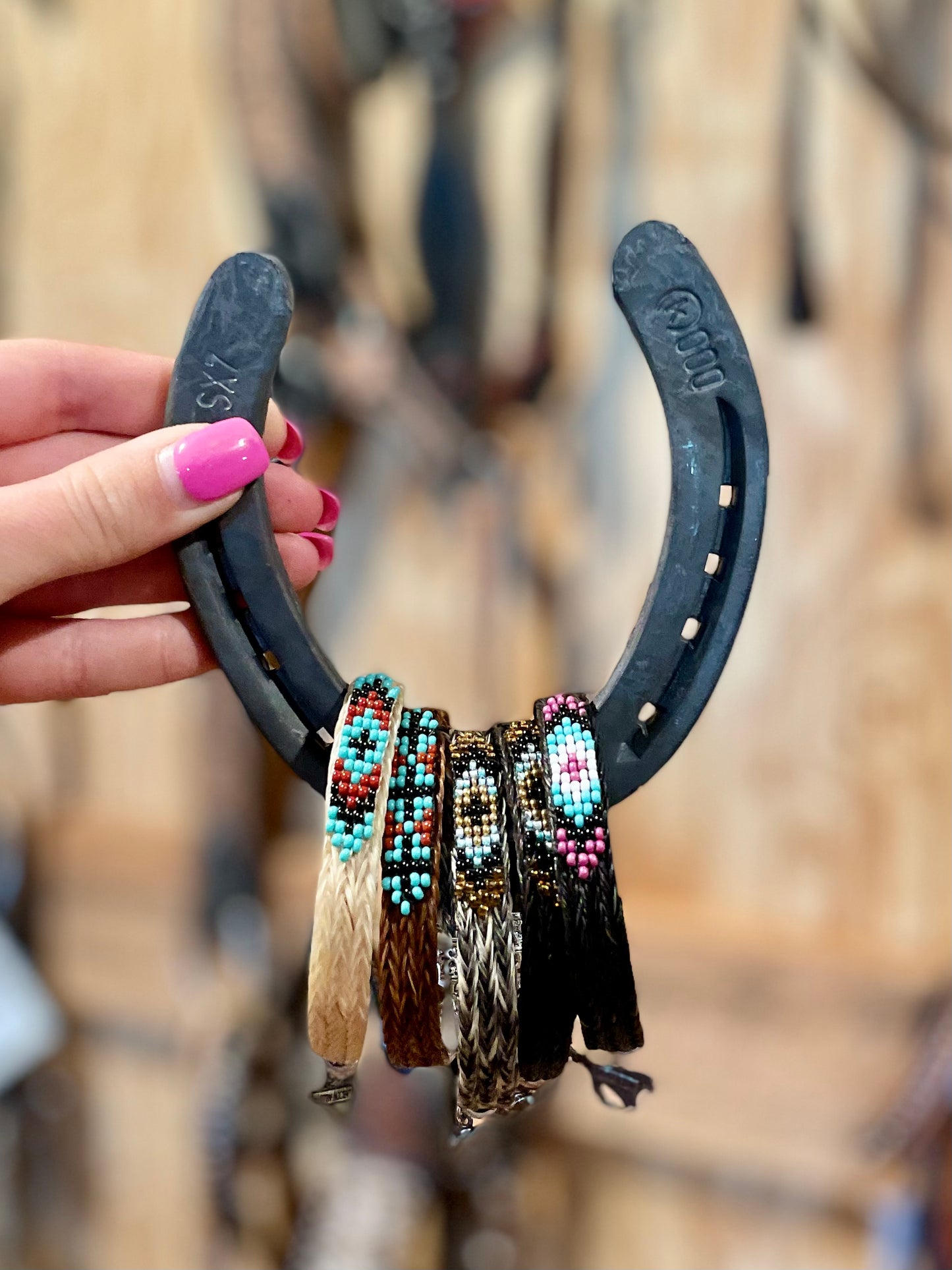 Horsehair Bracelet w/ Bead Appliqué