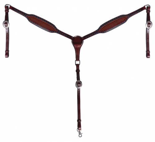 Professional's Choice Basketweave & Blue Buckstitch Breastcollar