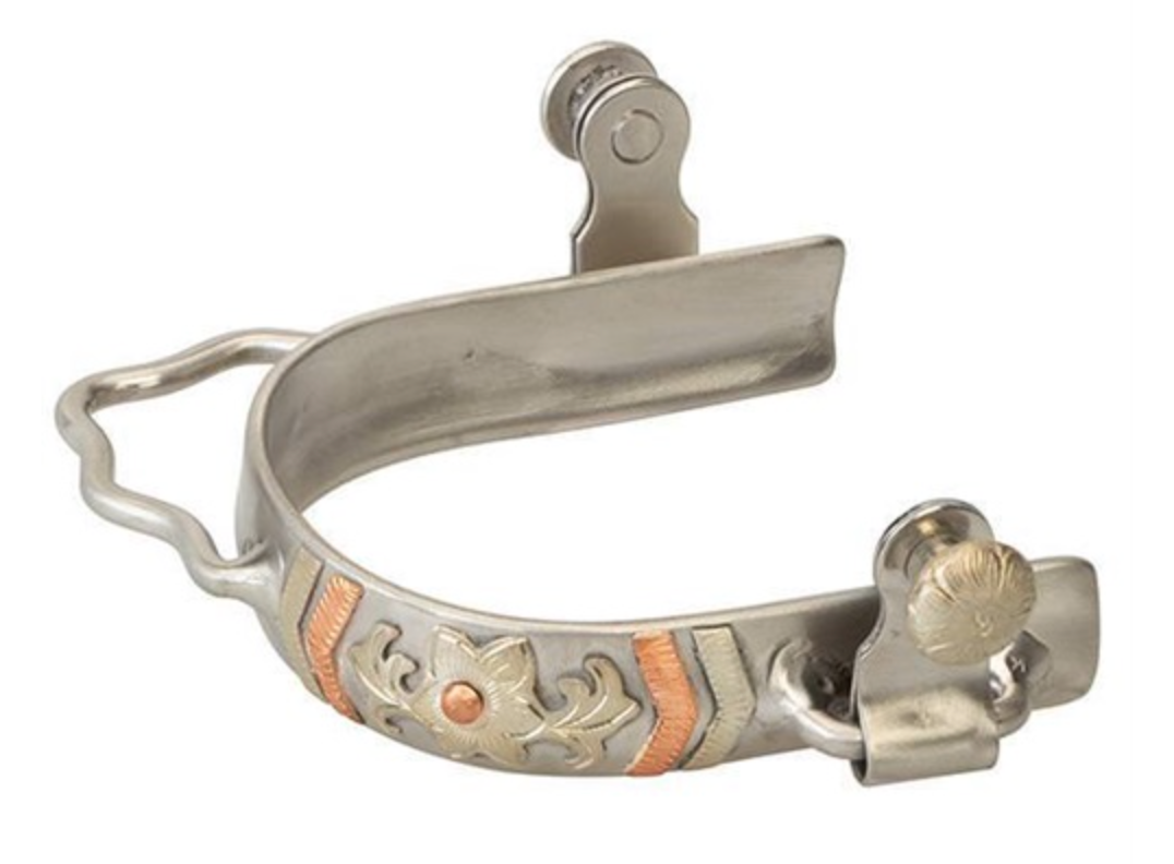 Weaver Ladies Barrel Spurs with Chevron/ Floral Design