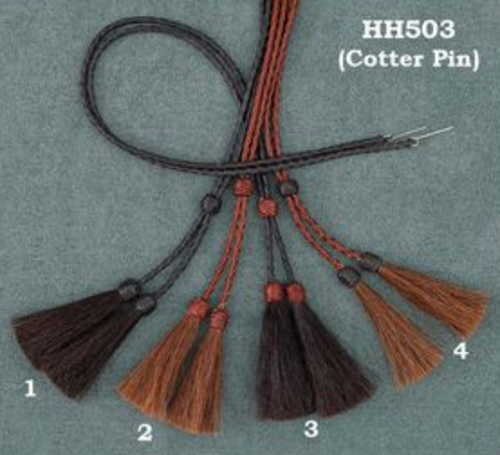 Leather Stampede Strings w/ Horsehair Tassel