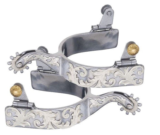 Sweet Iron Spurs w/ Silver Leaf Overlay