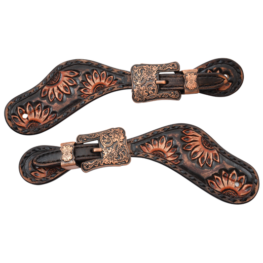 Circle Y Vintage Sunflower Spur Straps